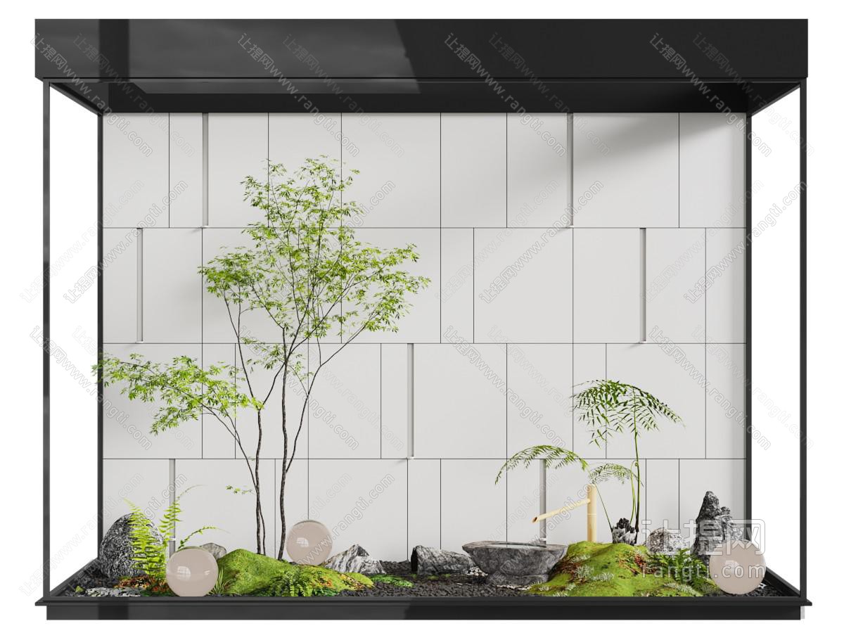 现代室内花坛树木 花草景观园艺小品