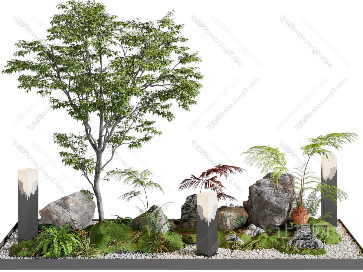 新中式石头 草坪灯景观园艺小品