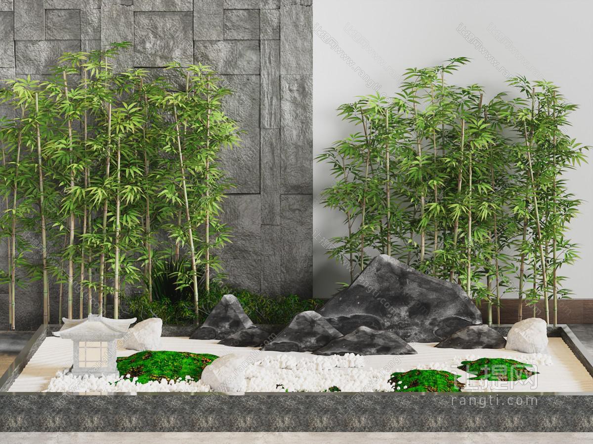 新中式竹子 山脉景观园艺小品