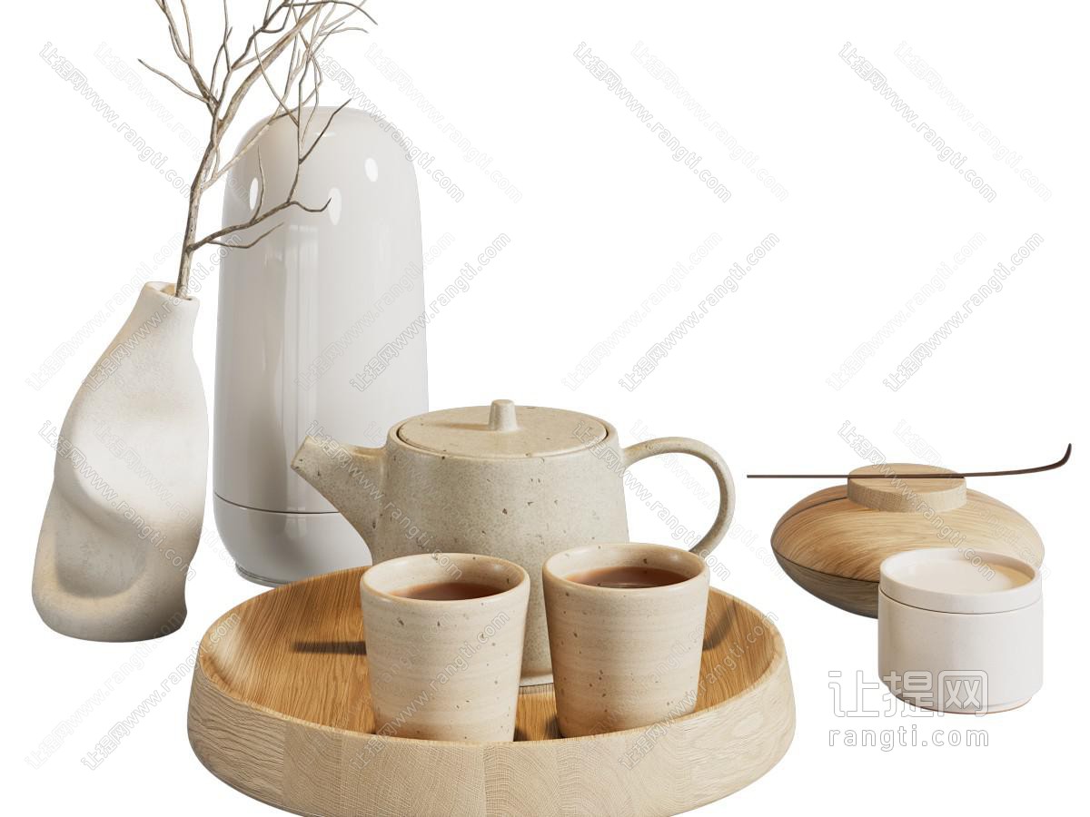 侘寂风托盘 茶具杯子