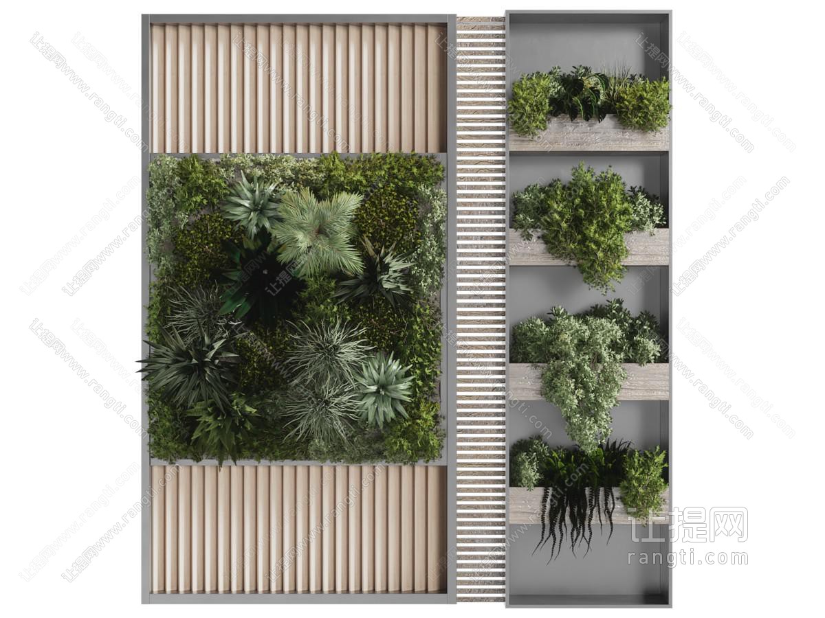 现代植物墙 背景墙