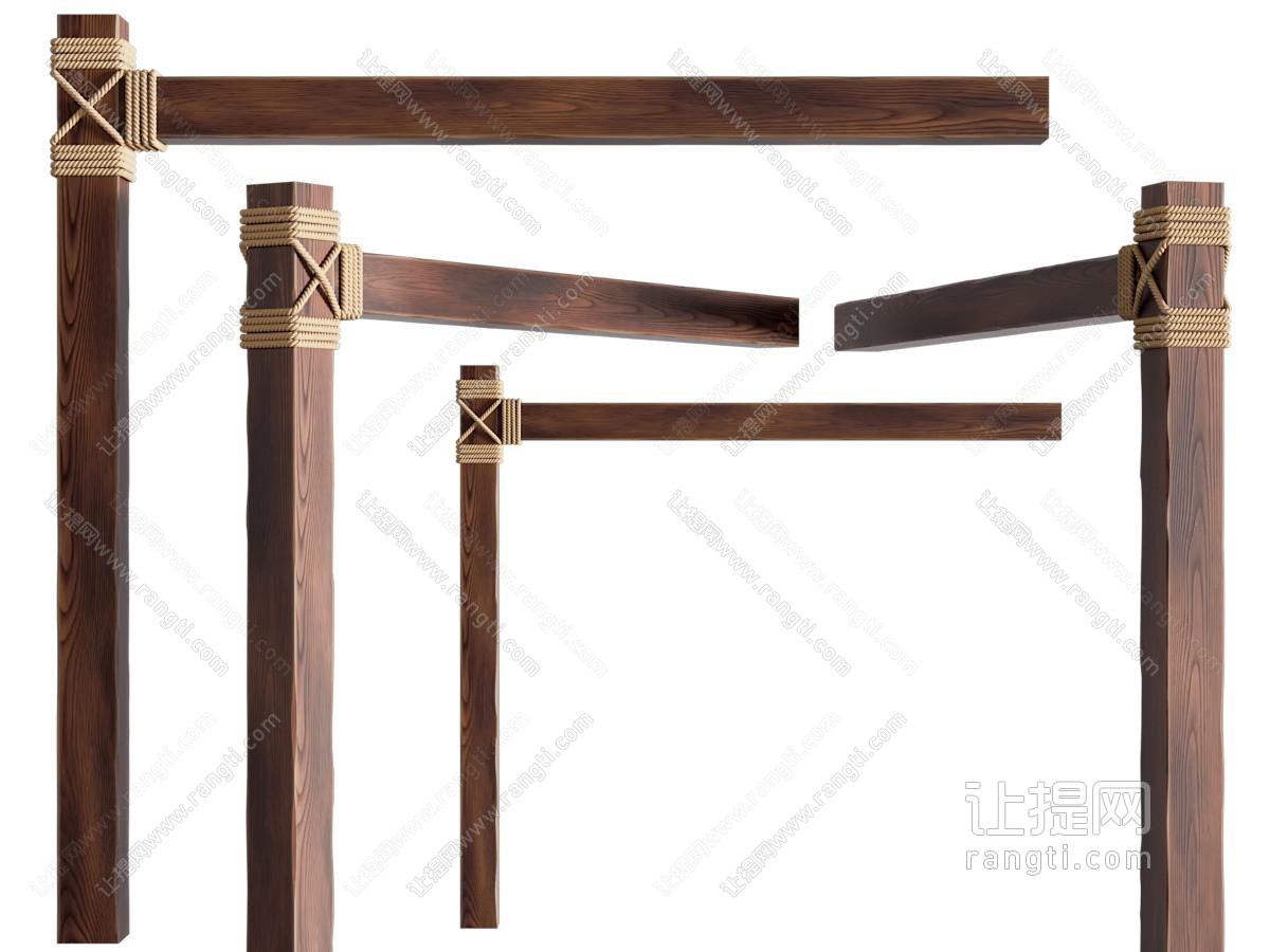 现代木架 木头 木棍 木桩子