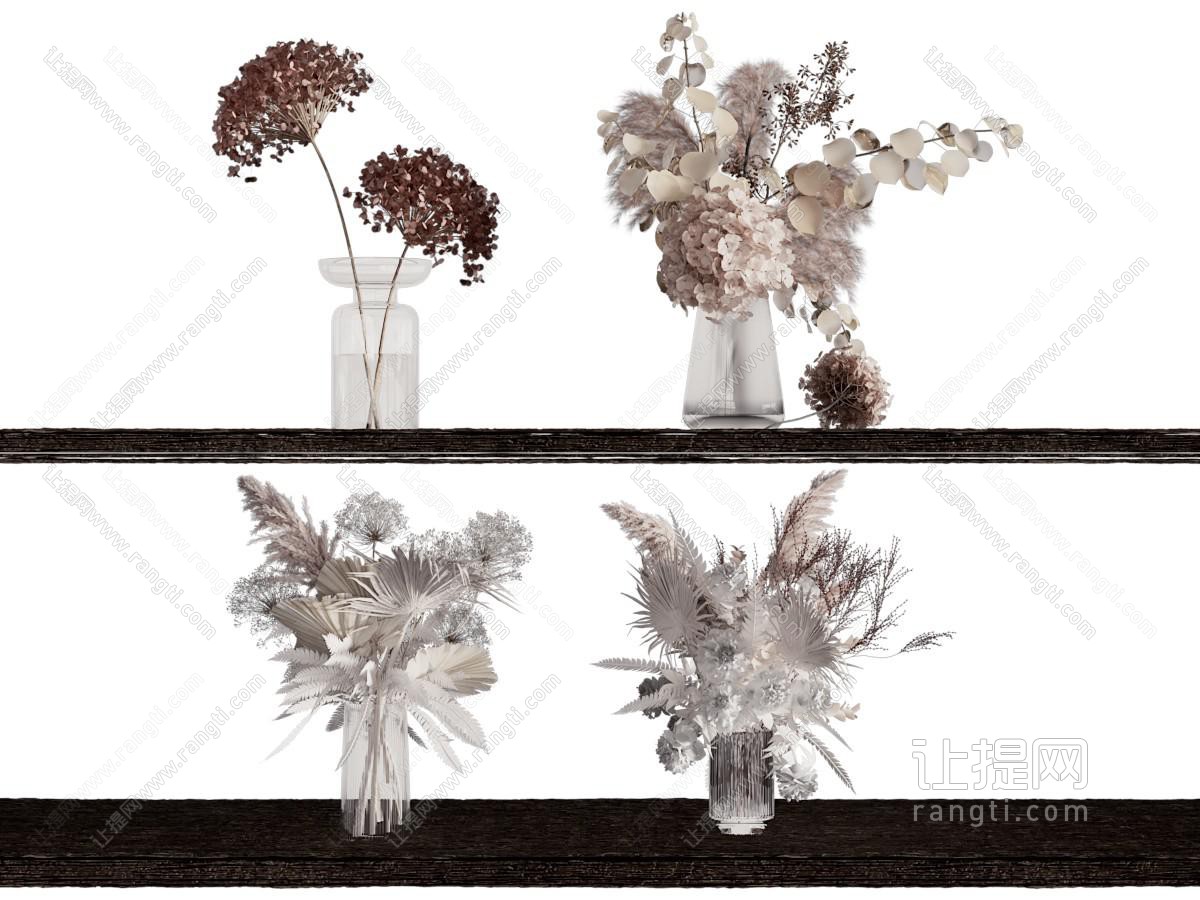 现代花瓶花卉 摆件组合