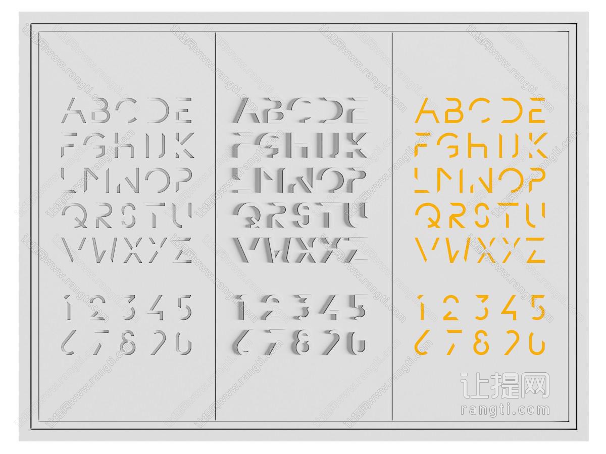 现代字母数字装饰背景墙