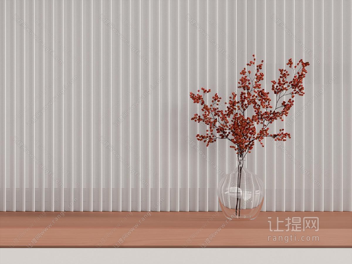 现代玻璃花瓶花卉