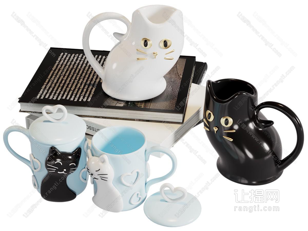 现代陶瓷卡通猫杯子 茶具杯子