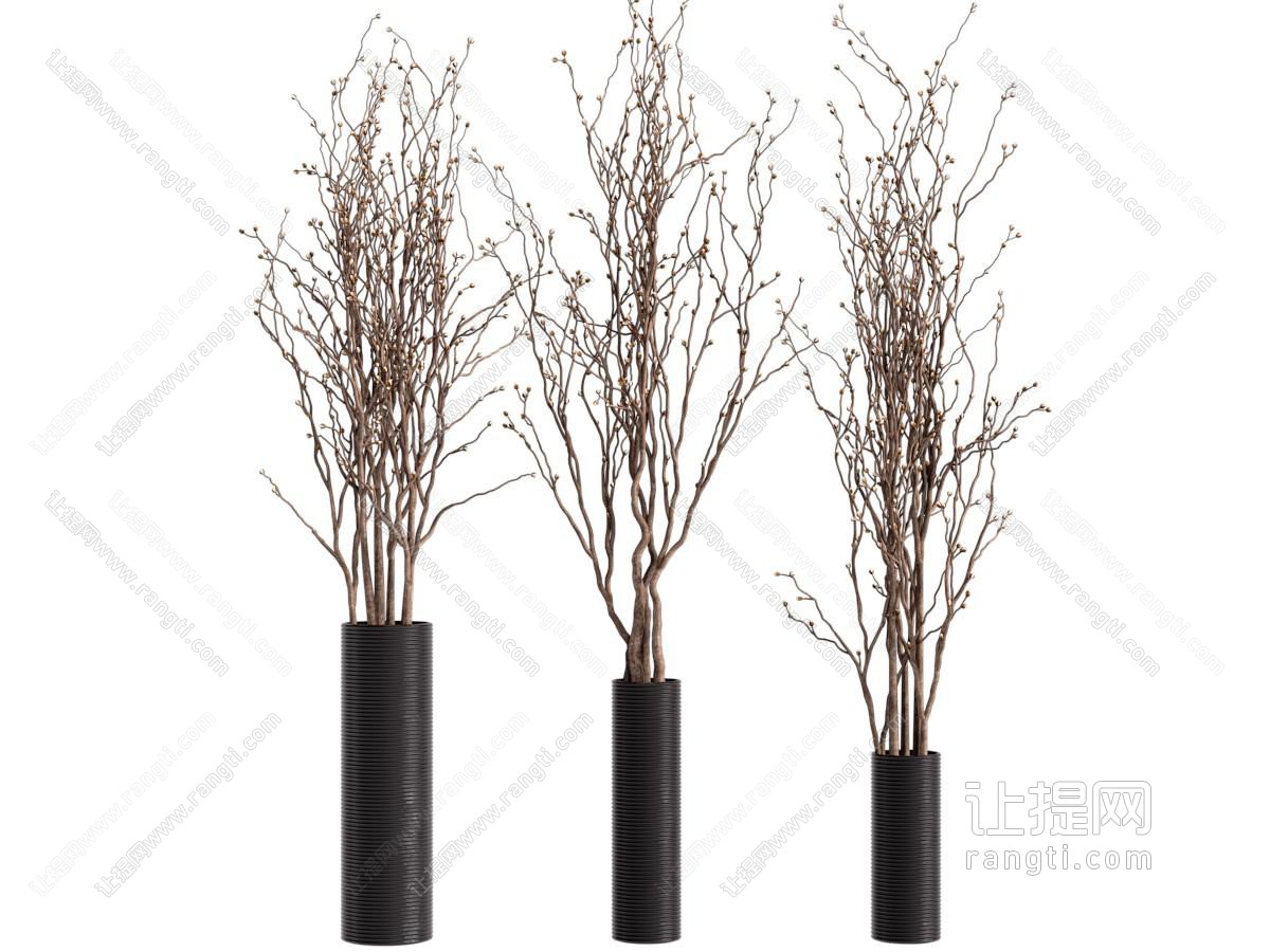 现代黑色陶艺花瓶花卉