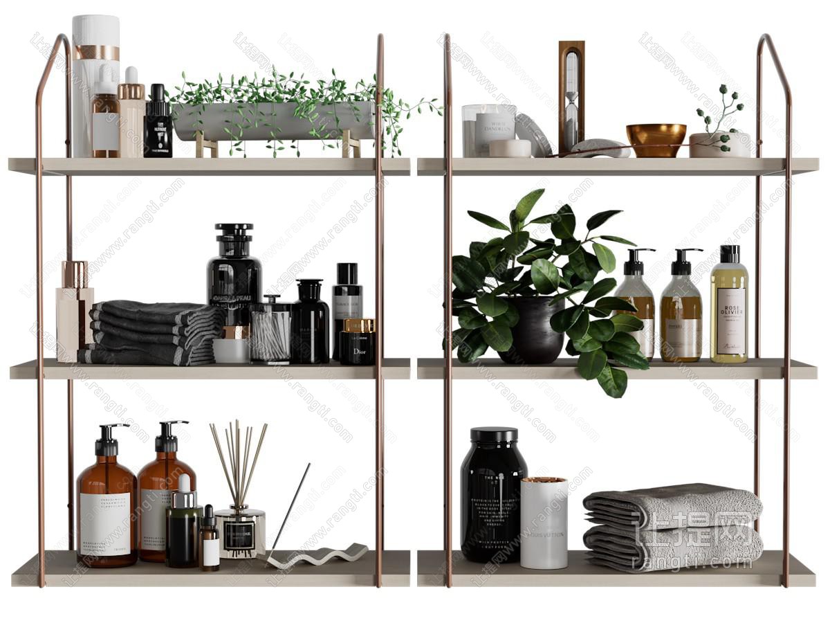 现代轻奢洗漱用品 香薰 毛巾卫浴柜架