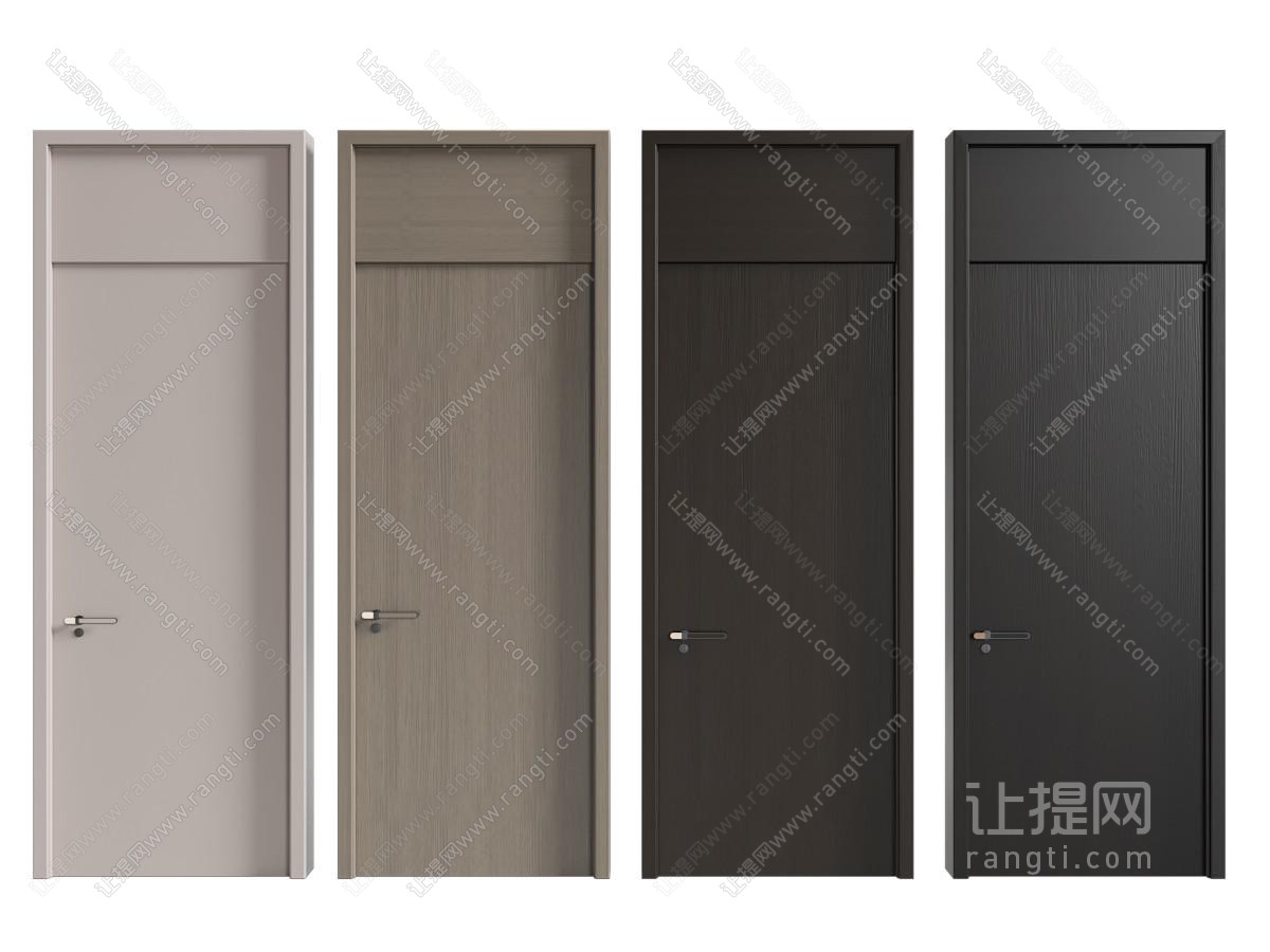 现代单扇平开门 木门