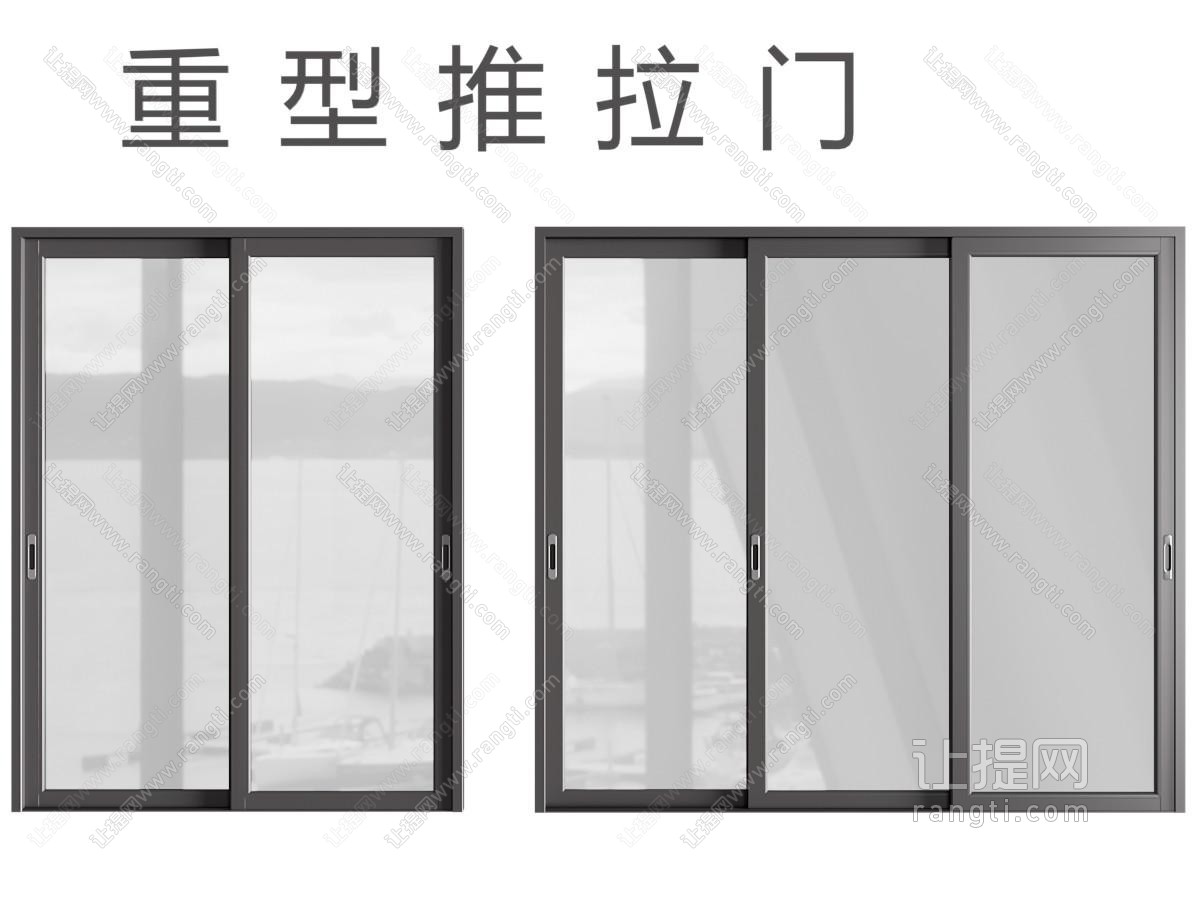 现代玻璃推拉门
