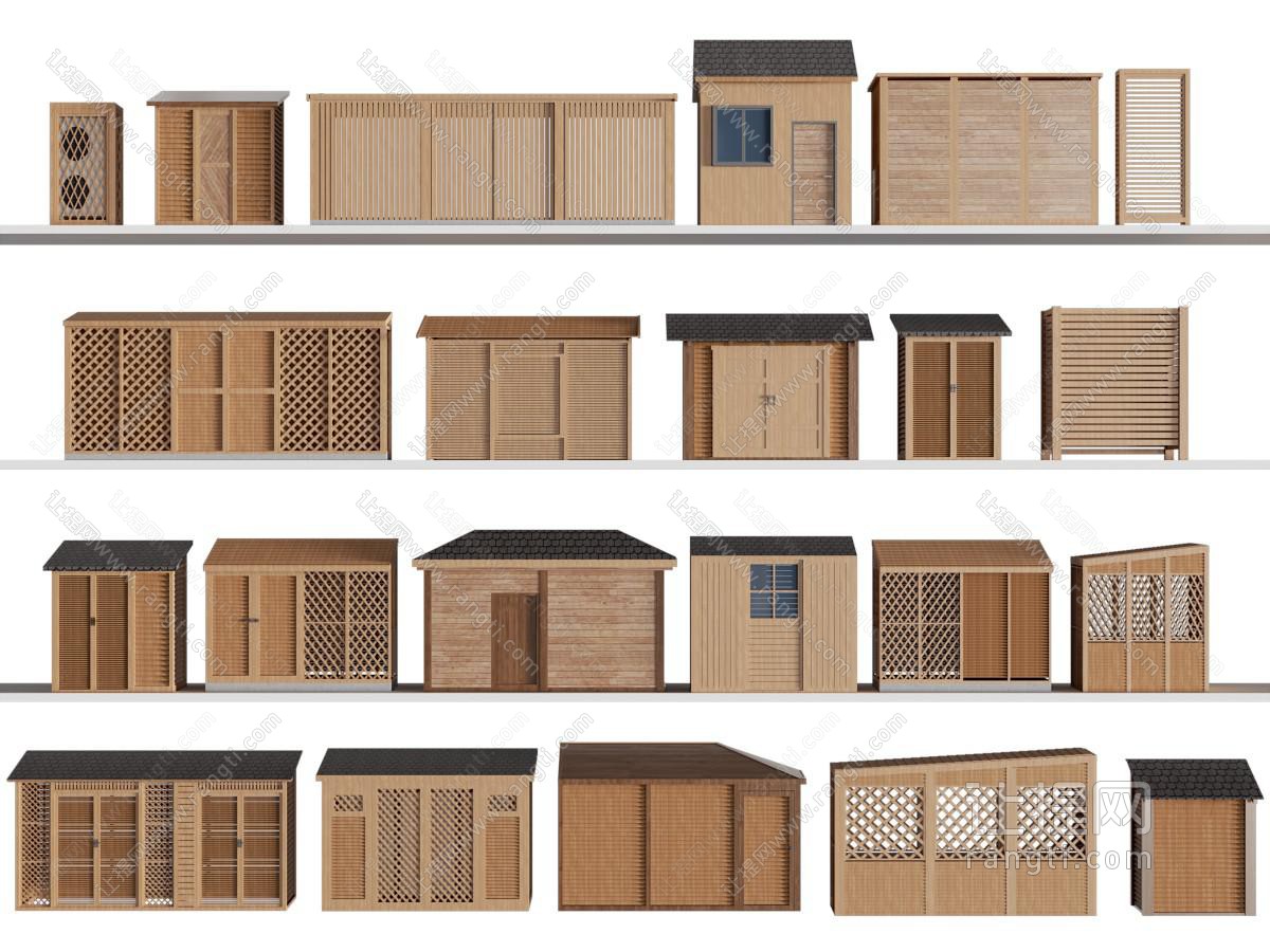 现代小木屋 建筑构件