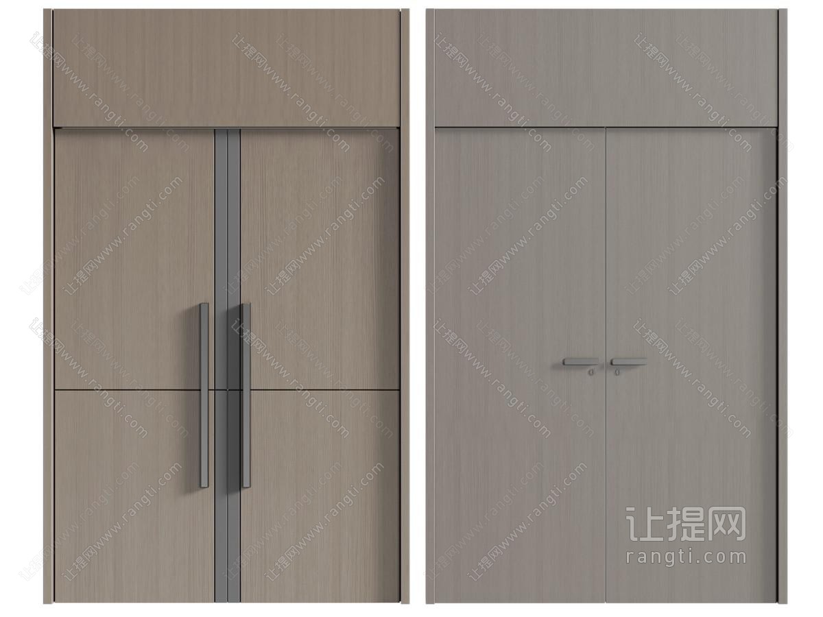 现代实木双开门 大门