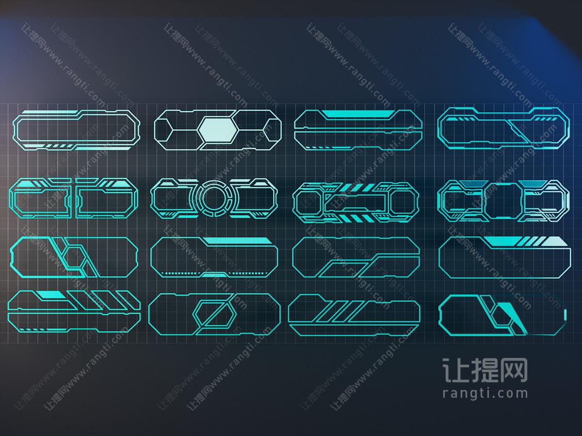 现代芯片 科技元素 线框 图标墙饰