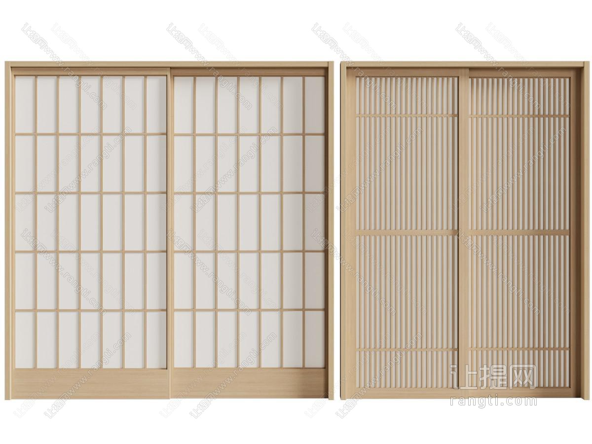 日式实木推拉门