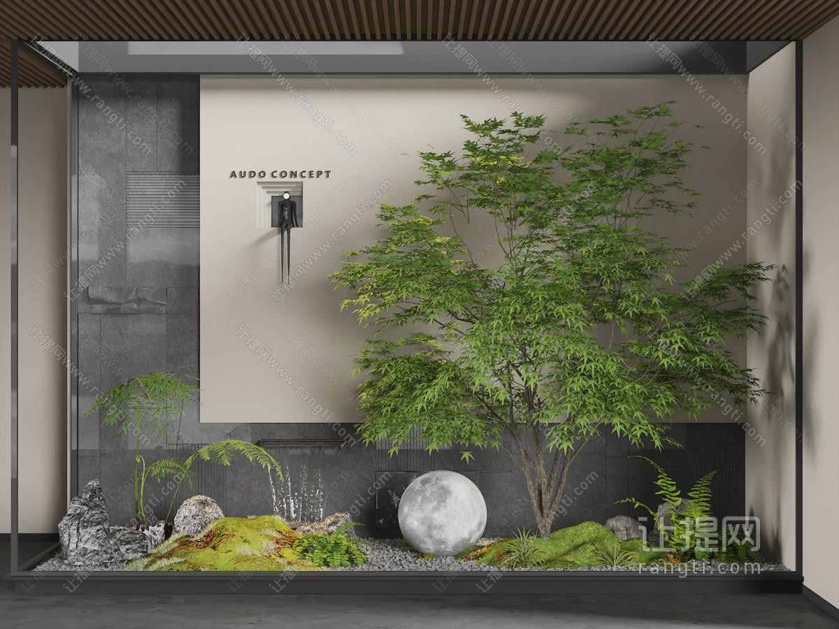 现代室内花草树木景观园艺小品