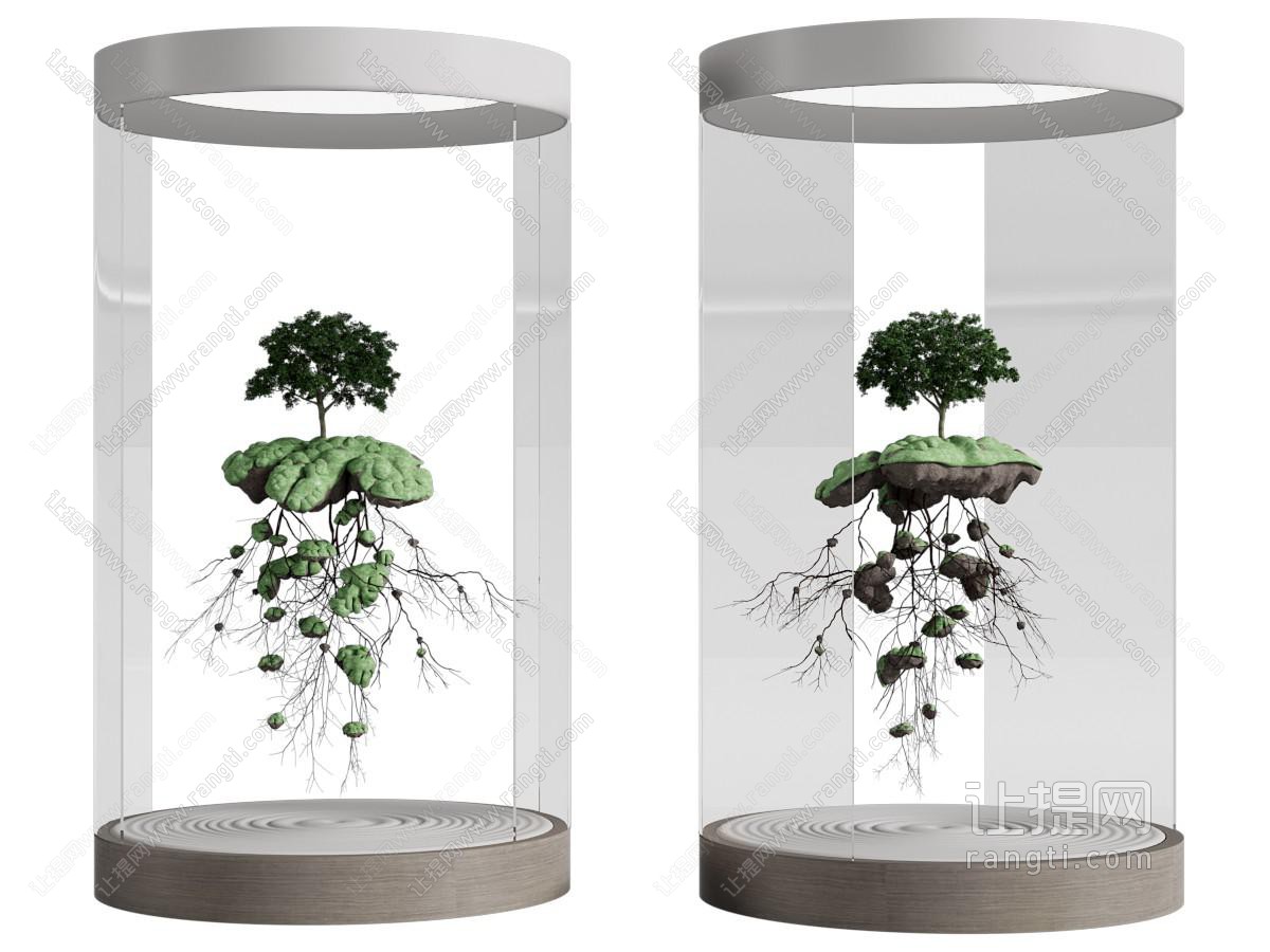 现代玻璃柱子景观园艺小品