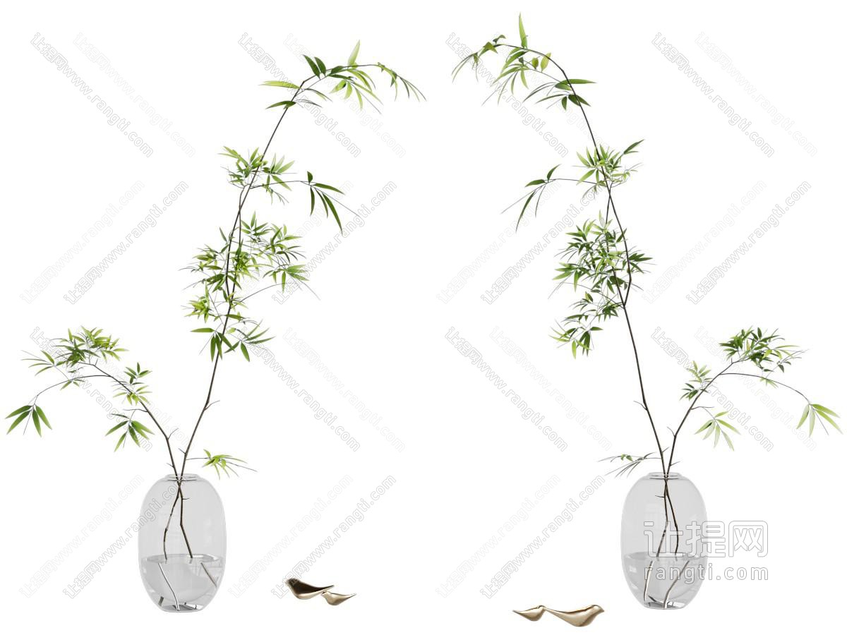 现代玻璃花瓶花卉