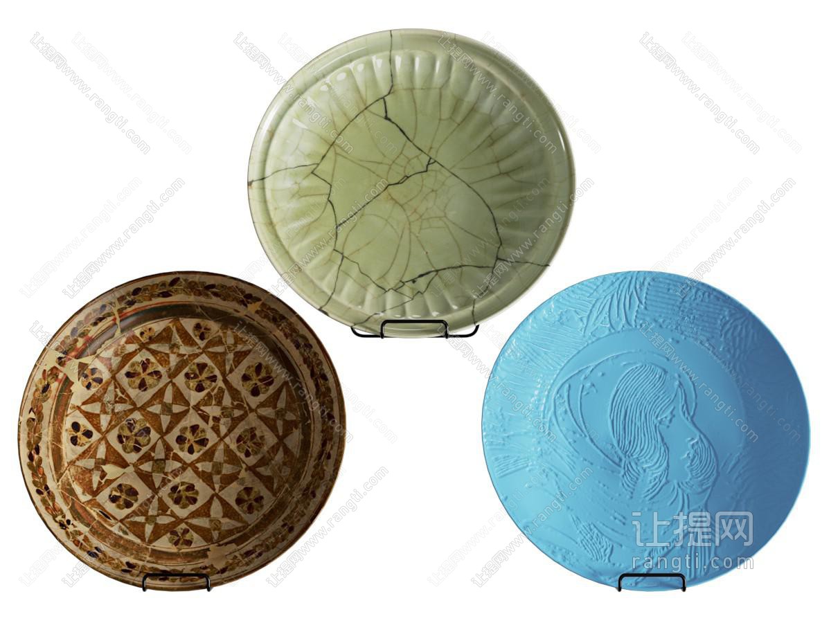现代瓷盘摆件组合 墙饰
