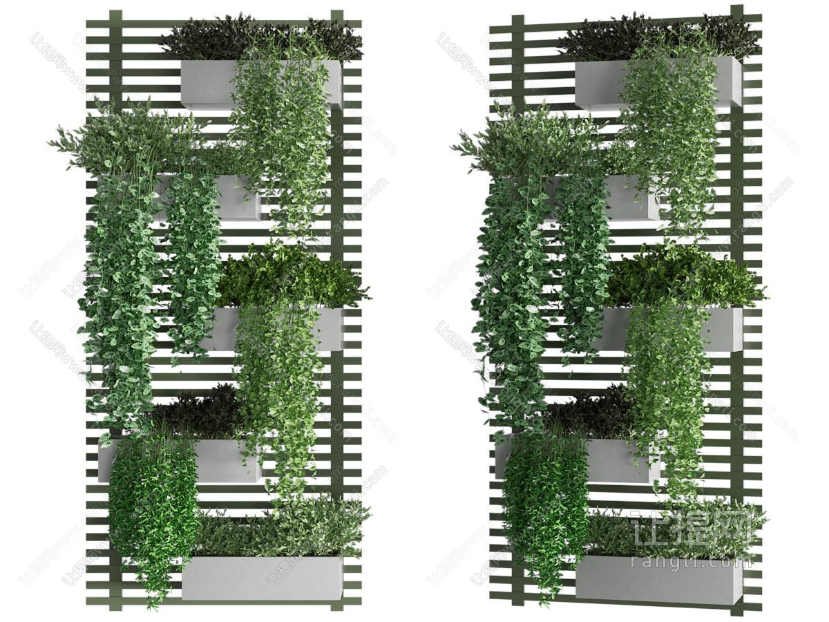 现代花架 吊篮绿植植物墙