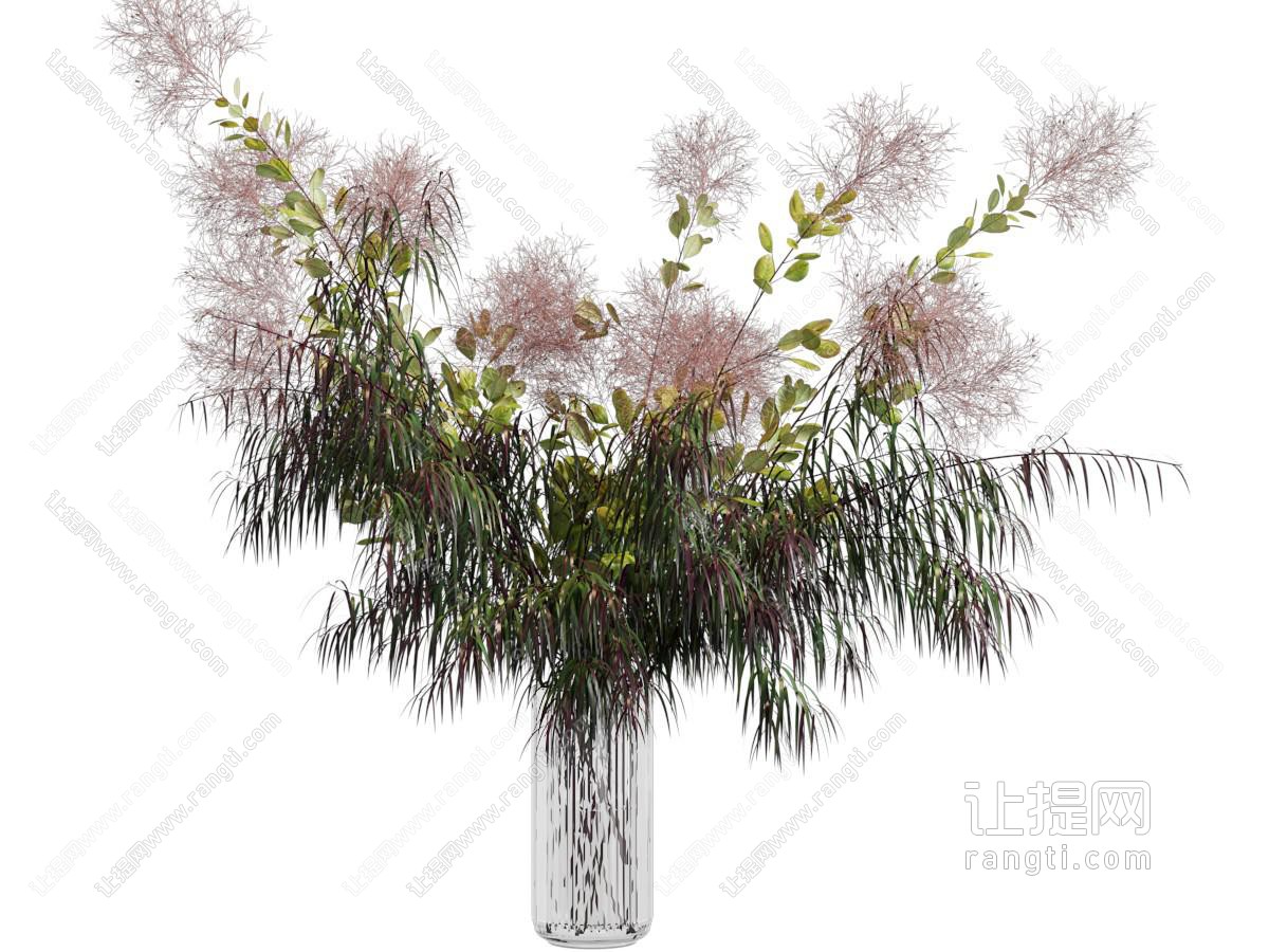 现代玻璃花瓶花卉