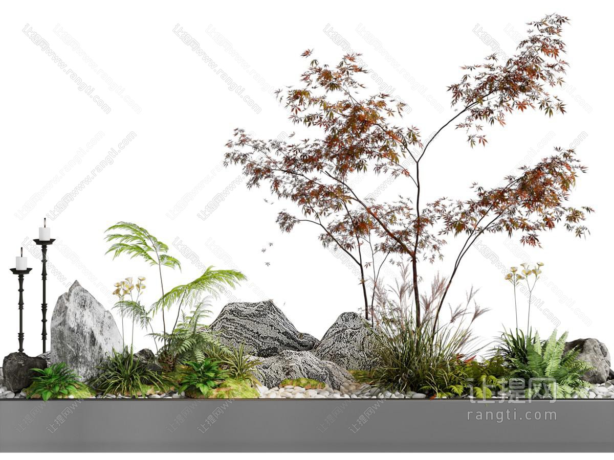 新中式花池石头 花草景观园艺小品