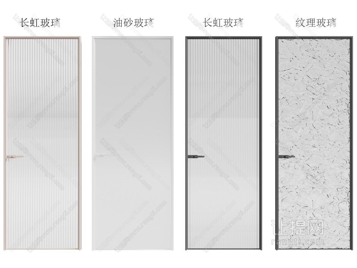 现代长虹玻璃门 花纹玻璃平开门