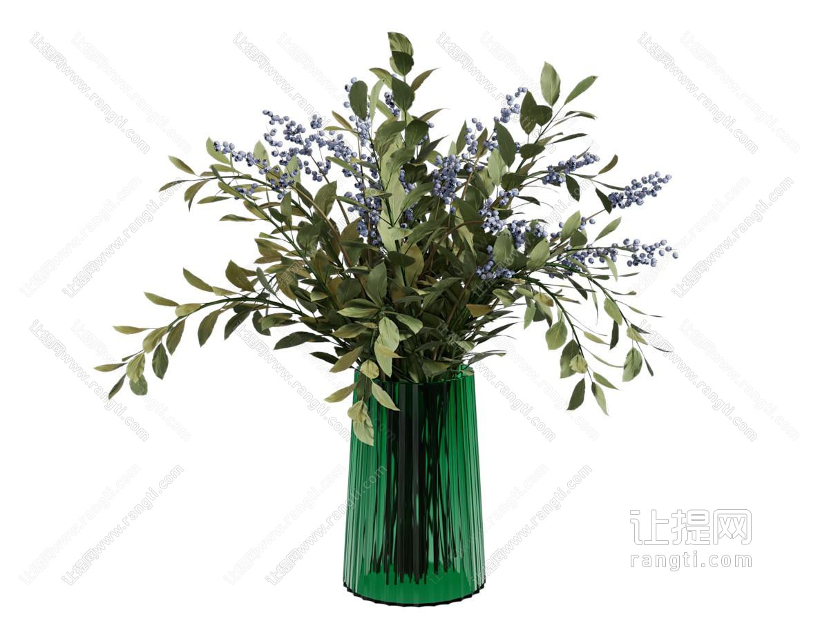 现代玻璃花瓶花卉
