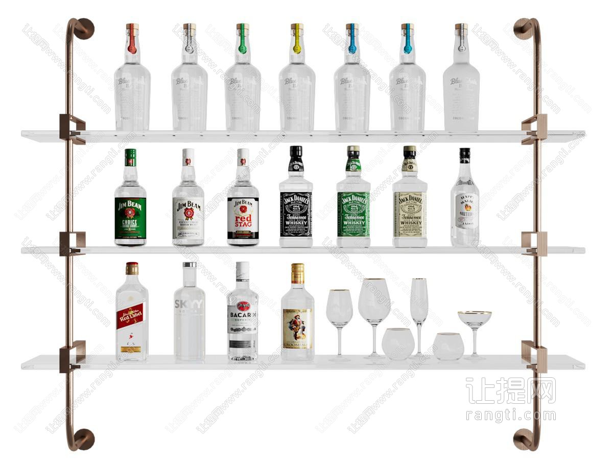 现代轻奢酒架 酒瓶酒杯