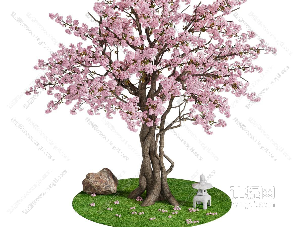 现代道旁花树