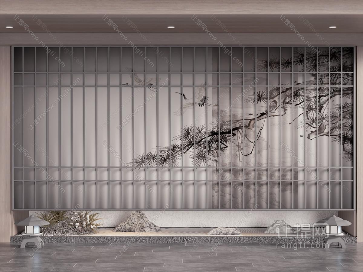 新中式室内假山 石子景观园艺小品