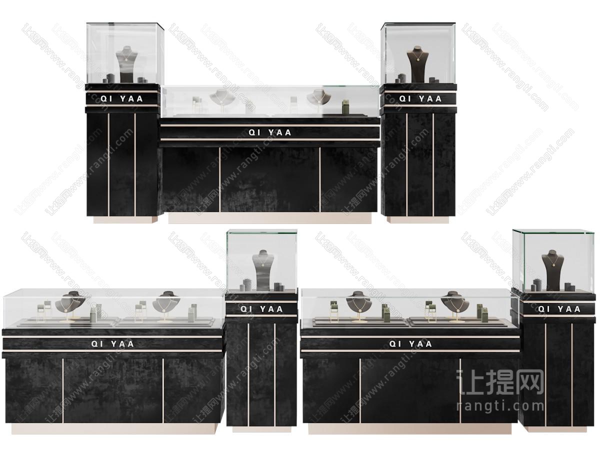 现代珠宝首饰展示柜 玻璃展台