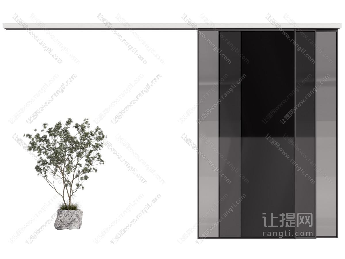 现代玻璃推拉门