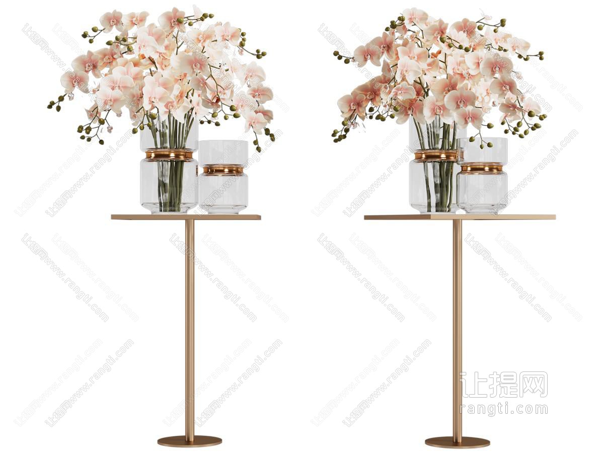现代玻璃花瓶花卉