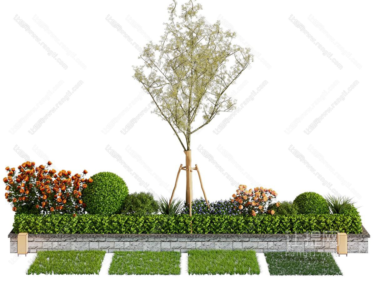 现代庭院花草绿植景观园艺小品