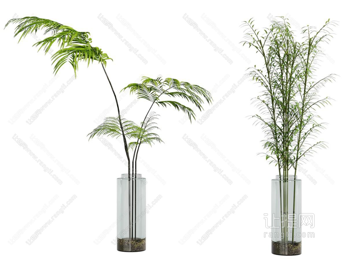 现代玻璃花瓶花卉