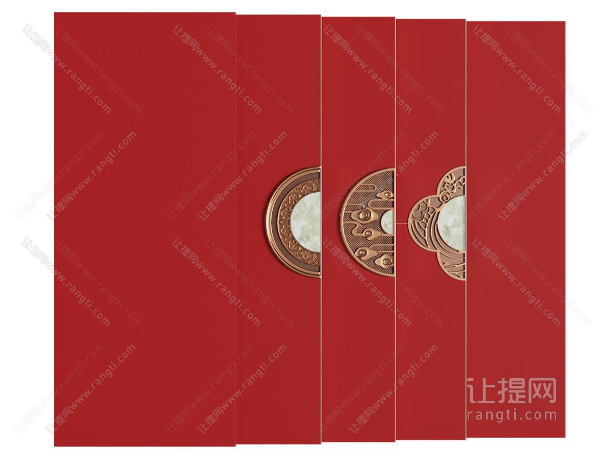 新中式红色柜门