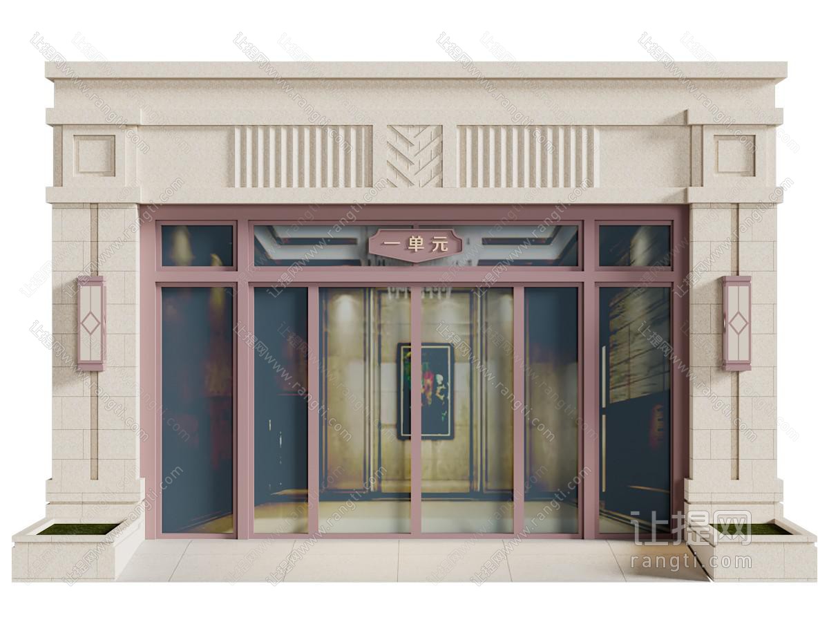 现代社区大楼单元入户门 大门