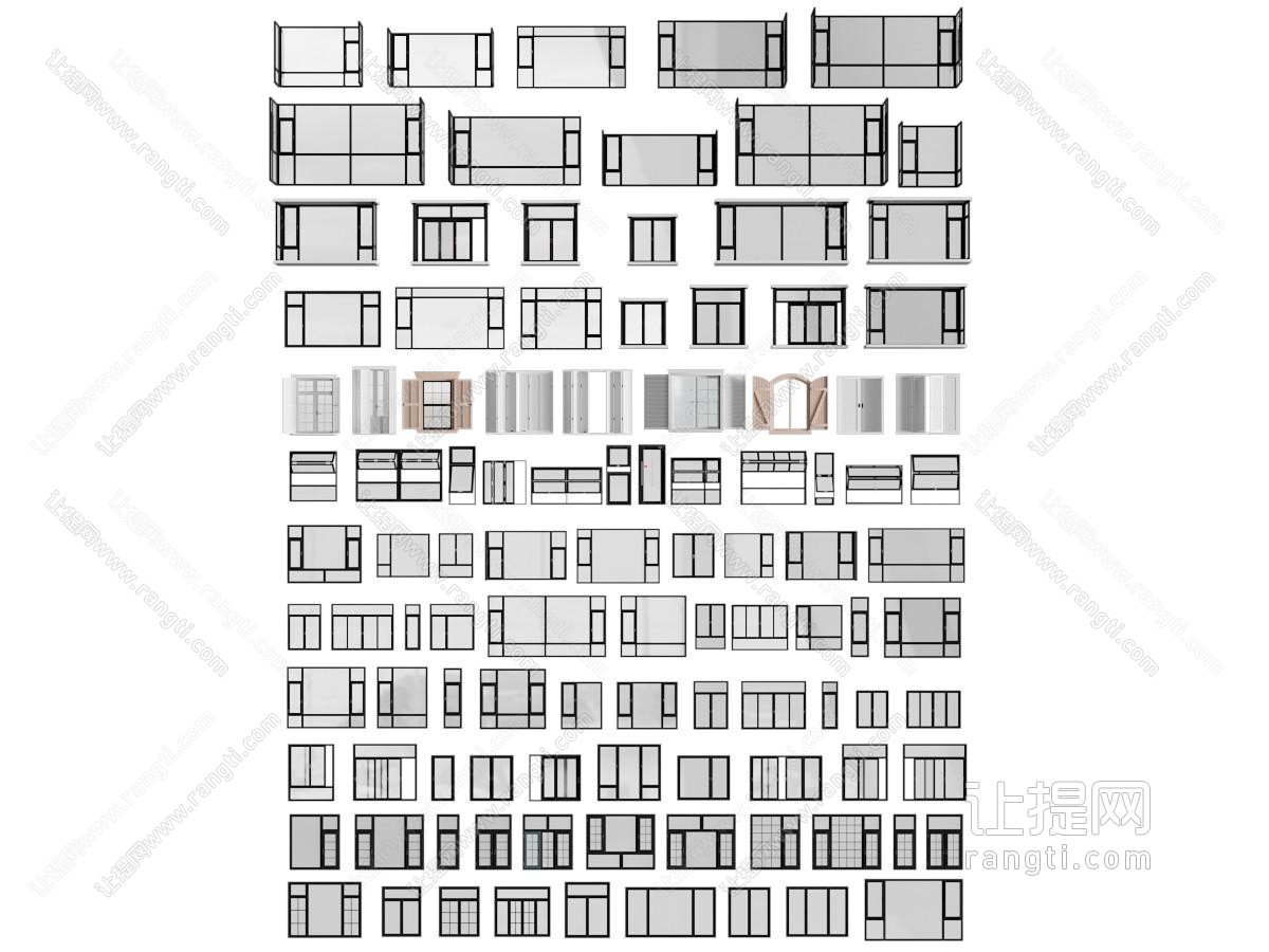 现代阳台 落地窗户 平开窗户