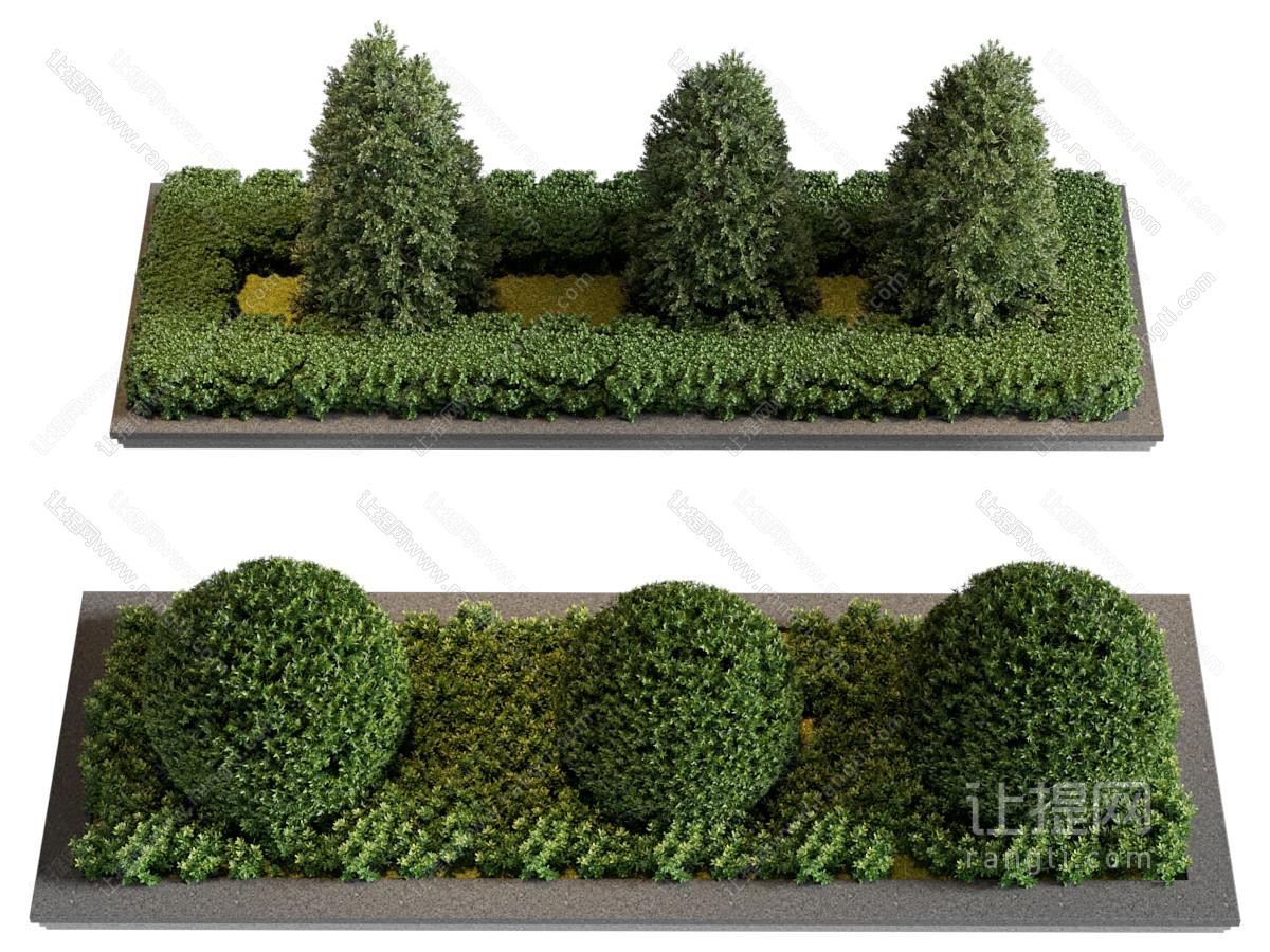 现代花坛 树木 景观园艺小品