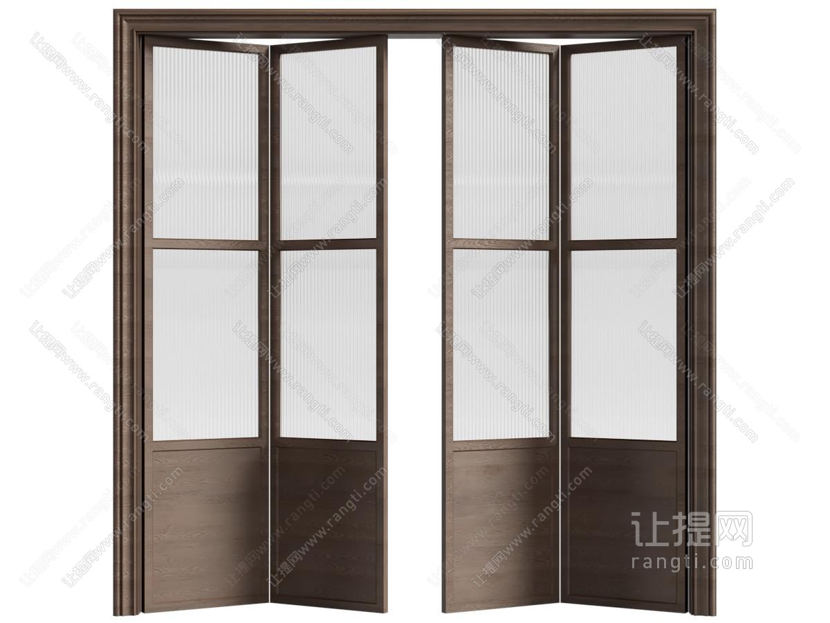 现代中古风玻璃推拉门
