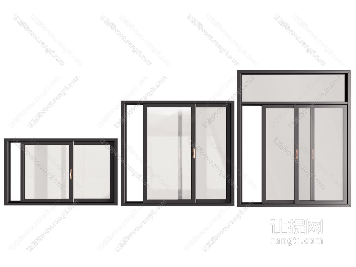 现代玻璃推拉窗户 平开窗户