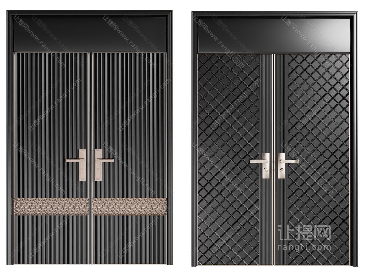 新中式大门 双开门 入户门