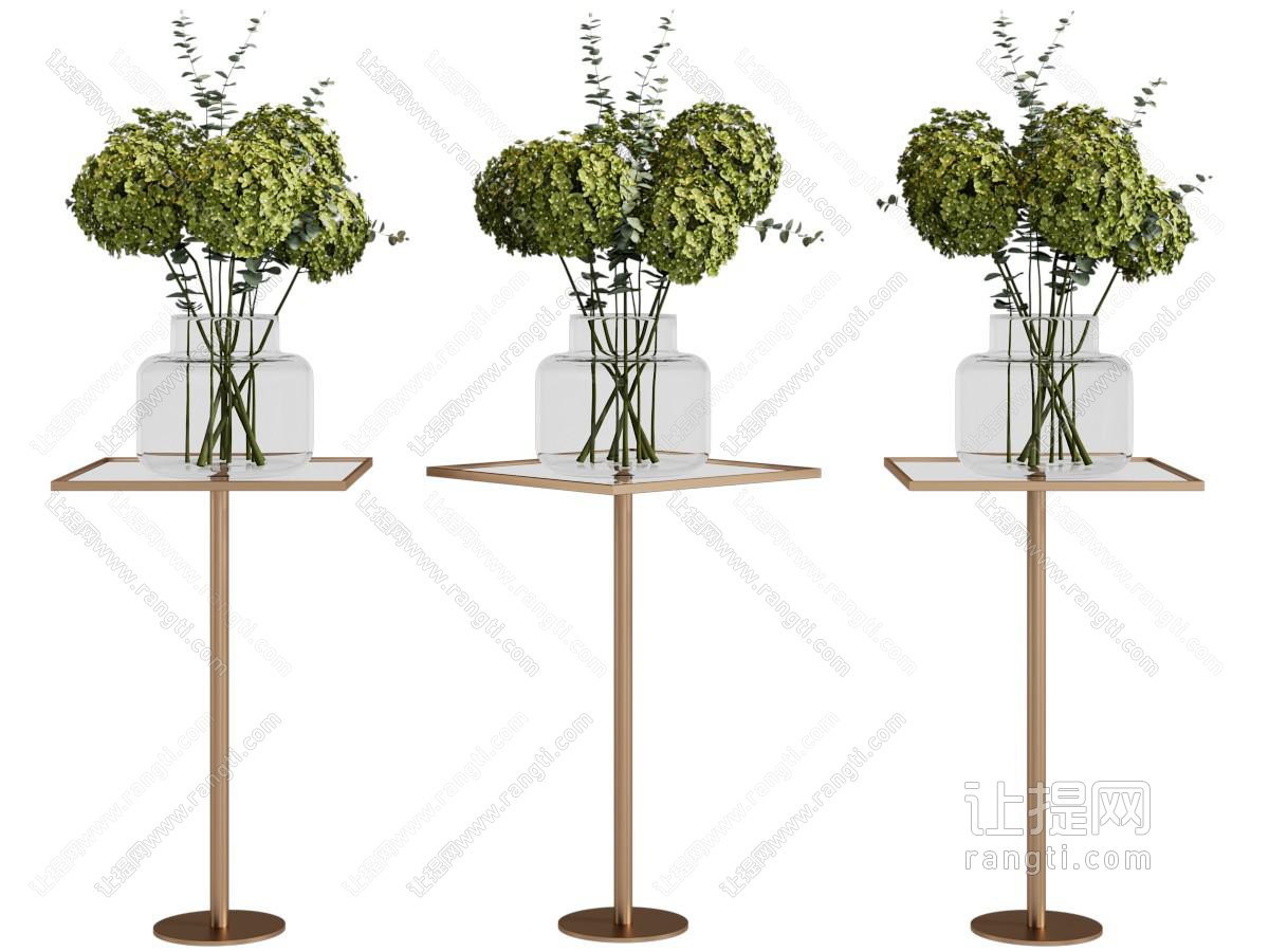现代玻璃花瓶花卉 摆件