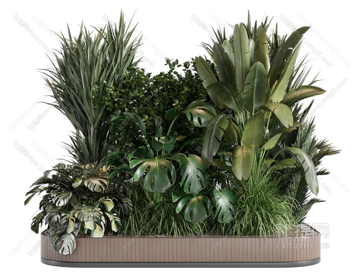 现代花池花草植物 灌木景观园艺小品