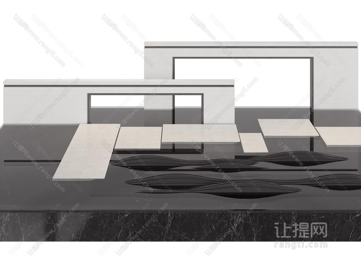 现代山形雕塑水景景观园艺小品