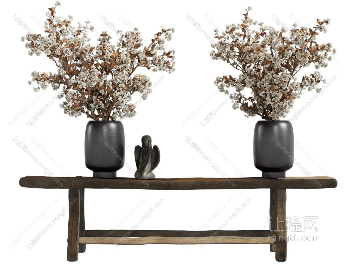 现代陶瓷花瓶花卉 摆件组合