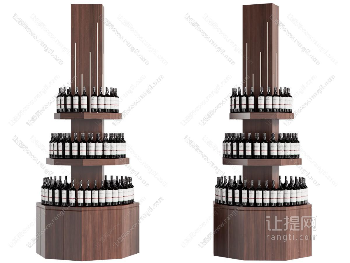 现代圆形红酒展柜 酒架