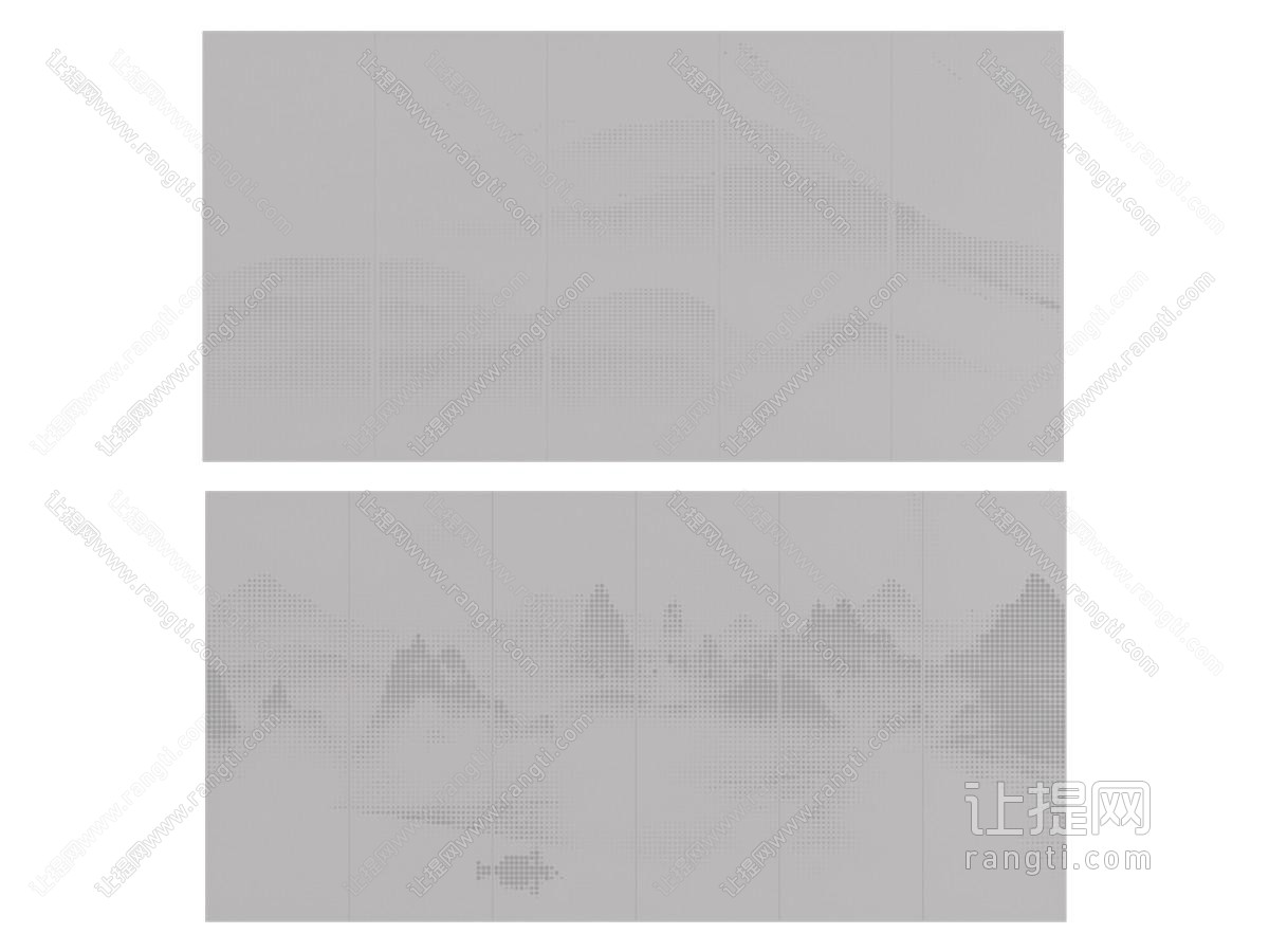 新中式山水透光板 背景墙 装饰板 铝单板