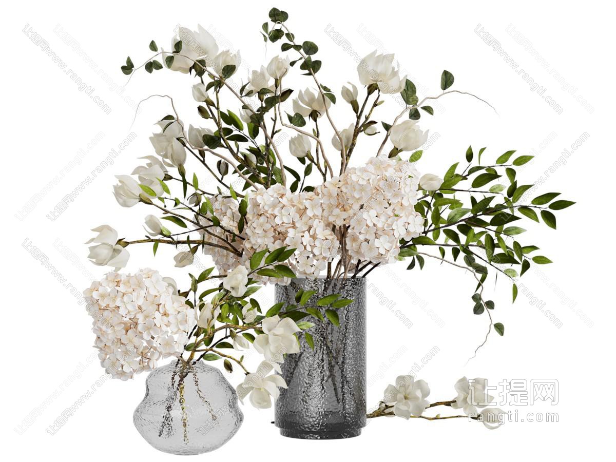 现代玻璃花瓶花卉
