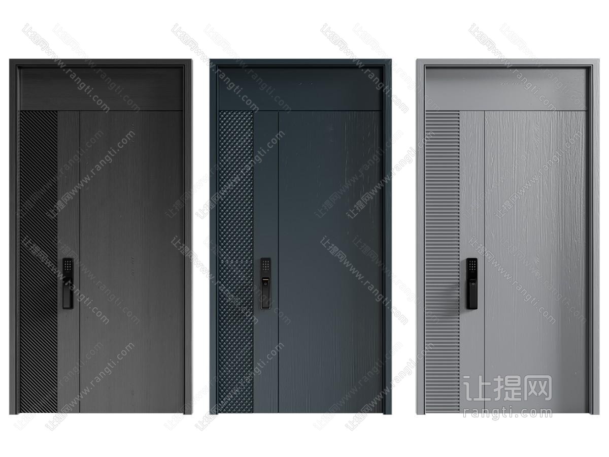 现代防盗子母入户门 平开门